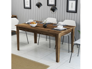 Houten eettafel "Milan500" - 145 x 88 x 75 cm - Bruin 2
