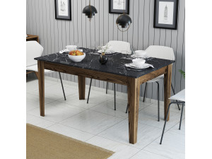 Houten eettafel "Milan500" - 145 x 88 x 75 cm - Zwart 2