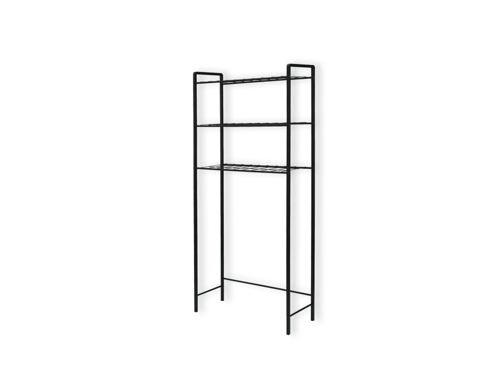 Nigel" metalen wasmachine kast - 68 x 24 x 150 cm - Zwart