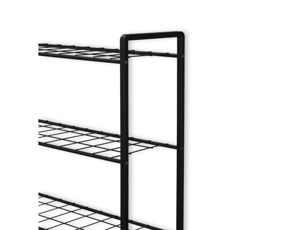 Nigel" metalen wasmachine kast - 68 x 24 x 150 cm - Zwart