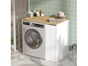 SA1" houten wasmachine kast - 93 x 60 x 88 cm - Wit 2