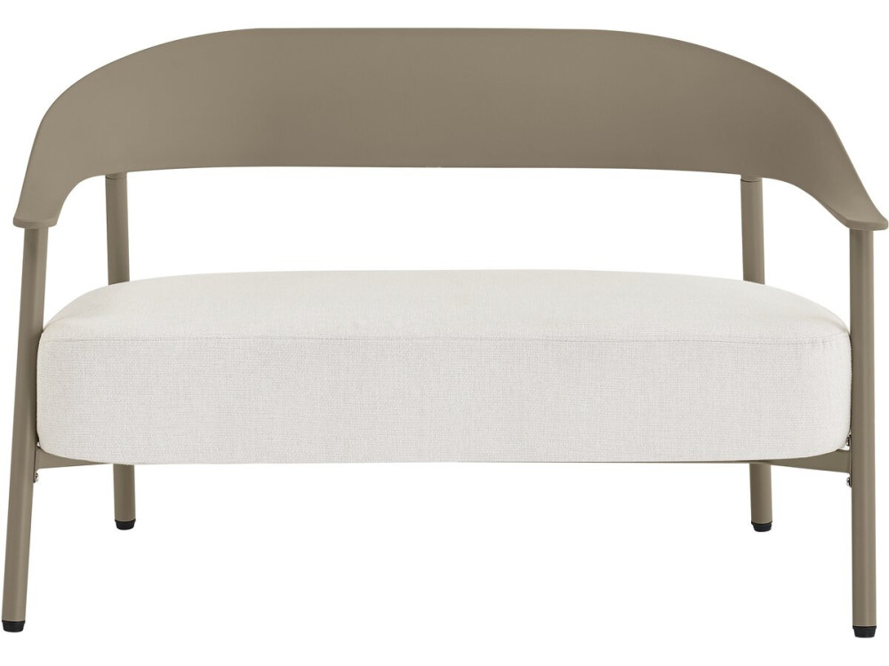 Céora" kunststof en metalen tuinbank - 2 zits - Taupe