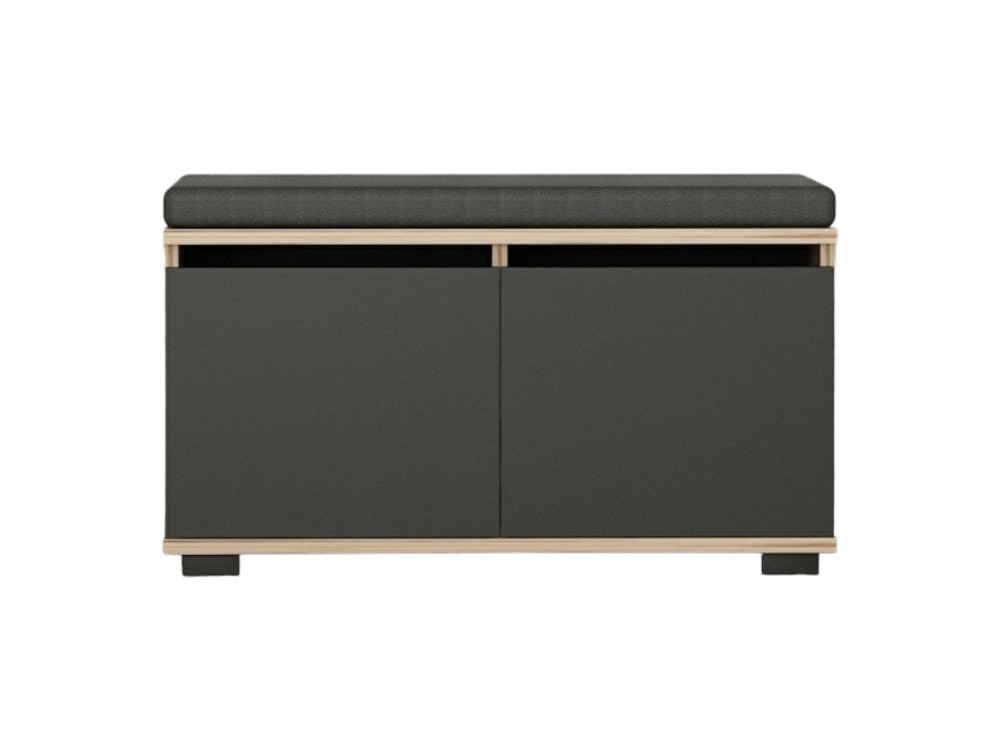 Drago" houten schoenenkast - 80 x 35 x 42 cm - Antraciet grijs