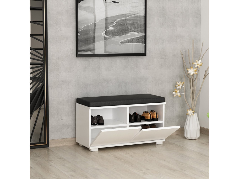 Drago" houten schoenenkast - 80 x 35 x 42 cm - Wit