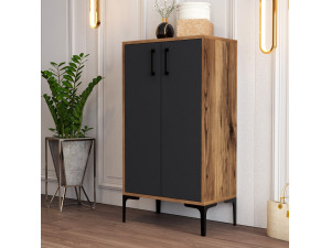 Houten schoenenkast "Prag" - 60 x 35 x 111 cm - Antracietgrijs 2