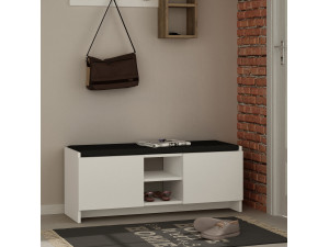 Zulla" houten schoenenkast - 110 x 37 x 43 cm - Wit 2