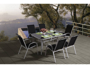Tuinset textileen "Cordoba" - Phoenix - 6 zits - Zwart 2