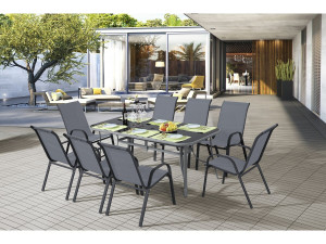 "Cordoba XL 180" 8-persoons tuinset - Grijs 2