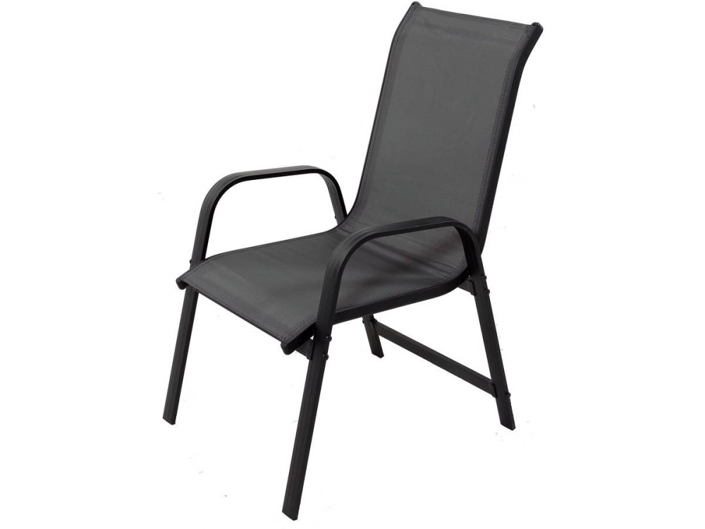 Textilene tuintafel en stoelen "cordoba + Porto" 6 zits donkergrijs
