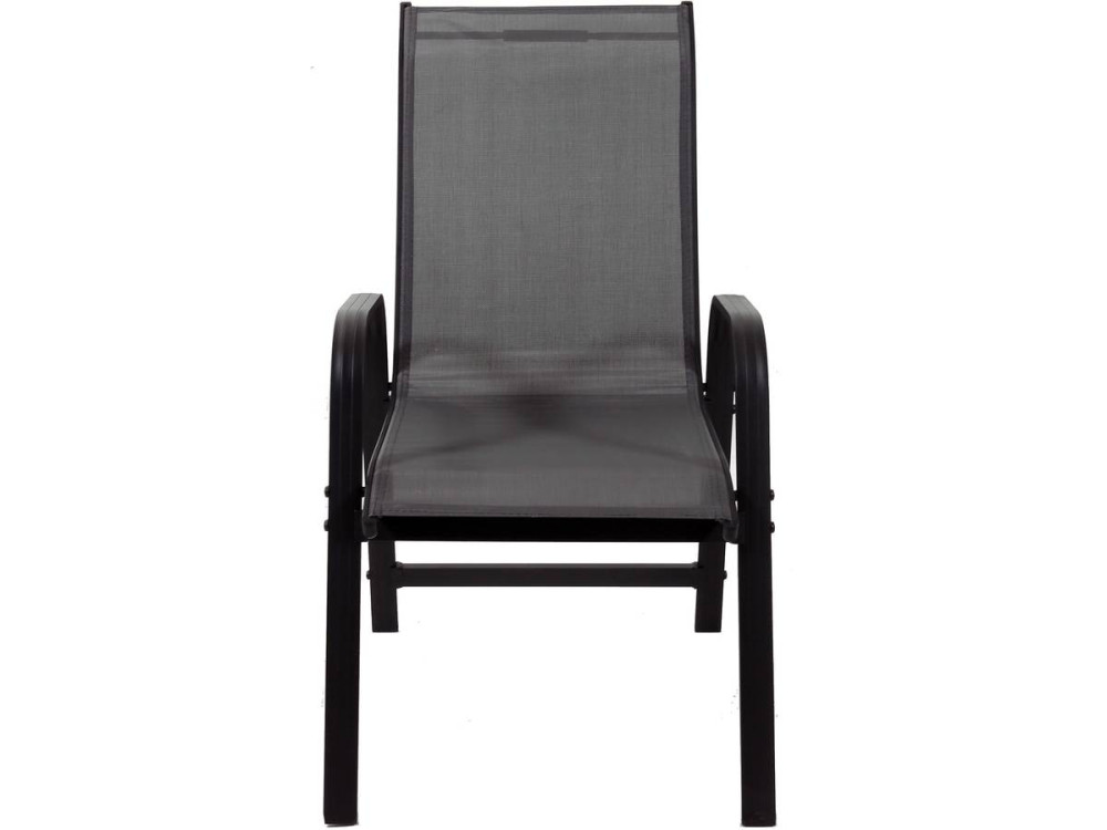 Textilene tuintafel en stoelen "cordoba + Porto" 6 zits donkergrijs