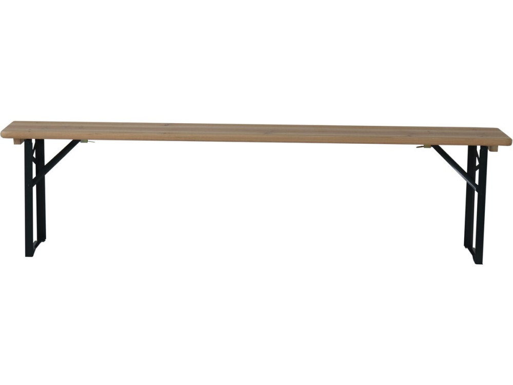 Tuintafel met 2 banken brasserie inklapbare tafel outdoor "Lisbonne" - 176 x 46 x 75 cm -  Bruin - kastanjebruin