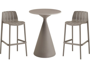 Vaena" stapelbare bistrotafel en kinderstoelen - 2 zits - Taupe