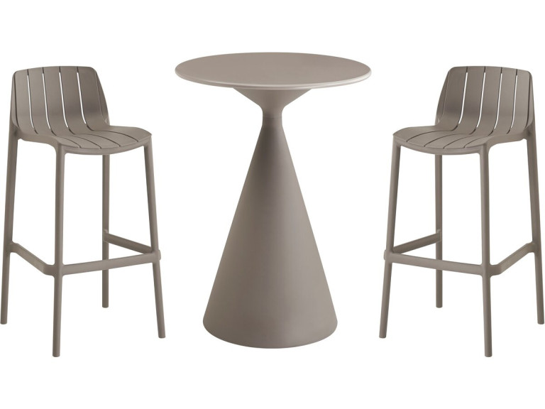 Vaena" stapelbare bistrotafel en kinderstoelen - 2 zits - Taupe