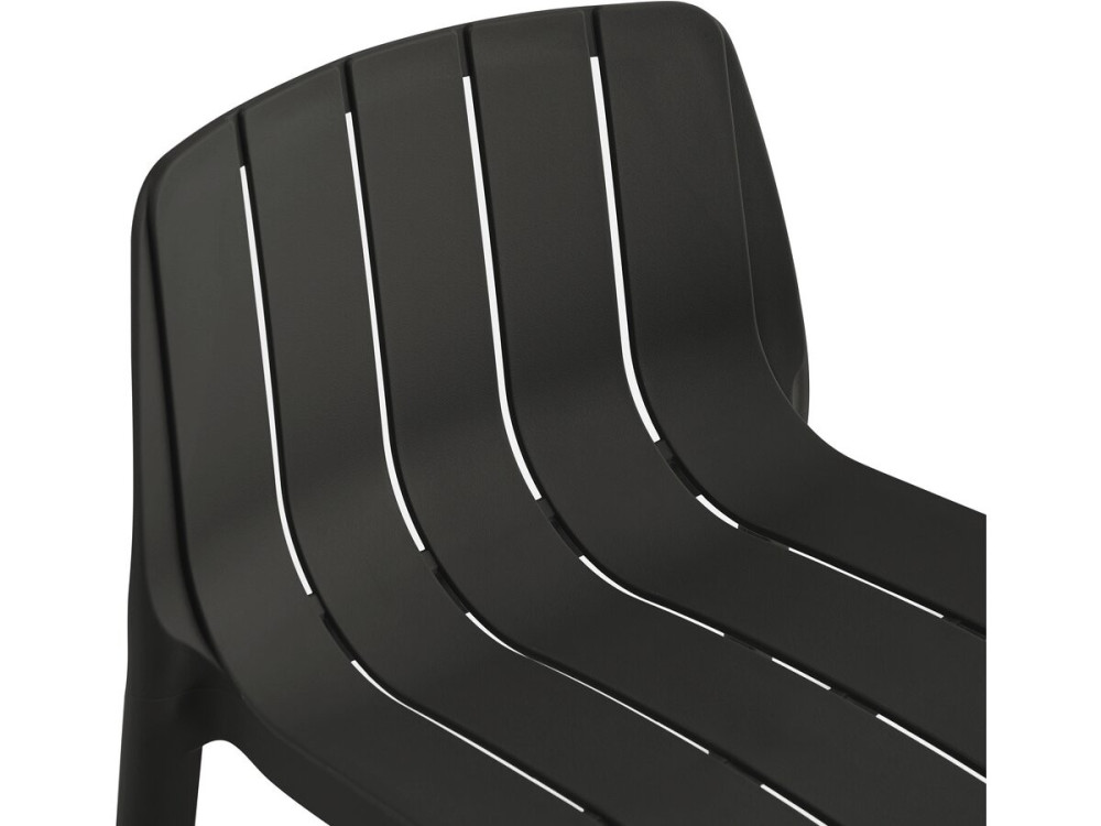 Stapelbare bistrotafel en stoelen "Vaena" - 2 zits - Zwart
