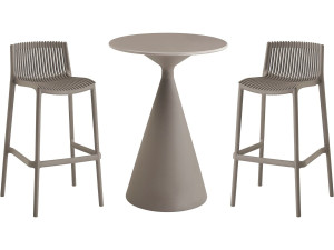 Stapelbare bistrotafel en kinderstoelen "Néora" - 2 plaatsen - Taupe