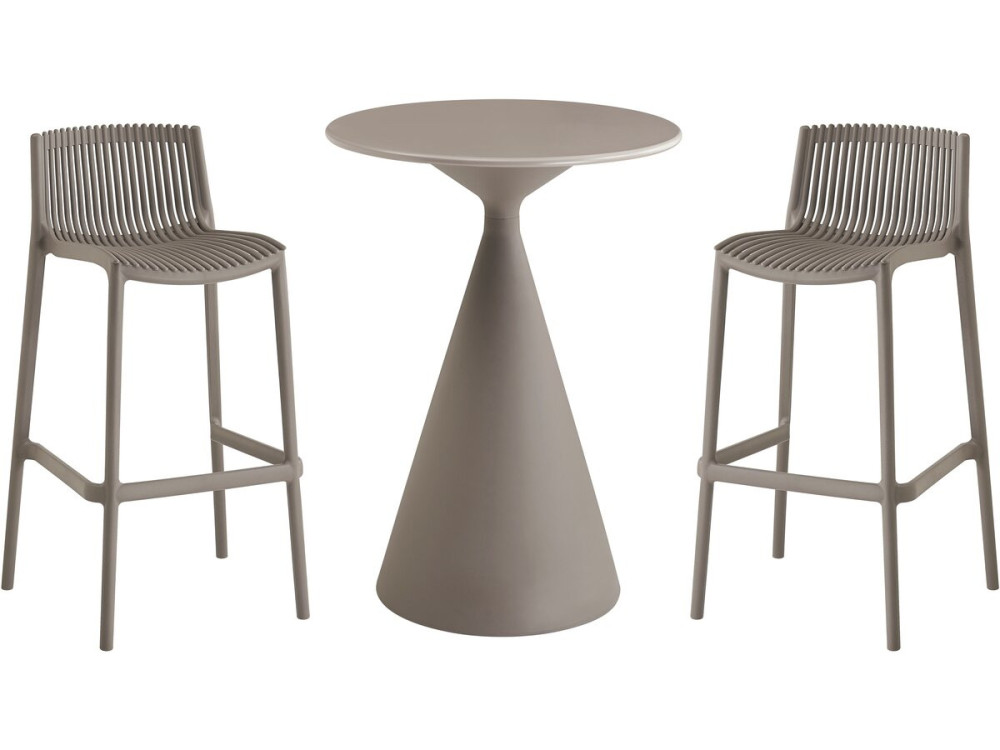 Stapelbare bistrotafel en kinderstoelen "Néora" - 2 plaatsen - Taupe