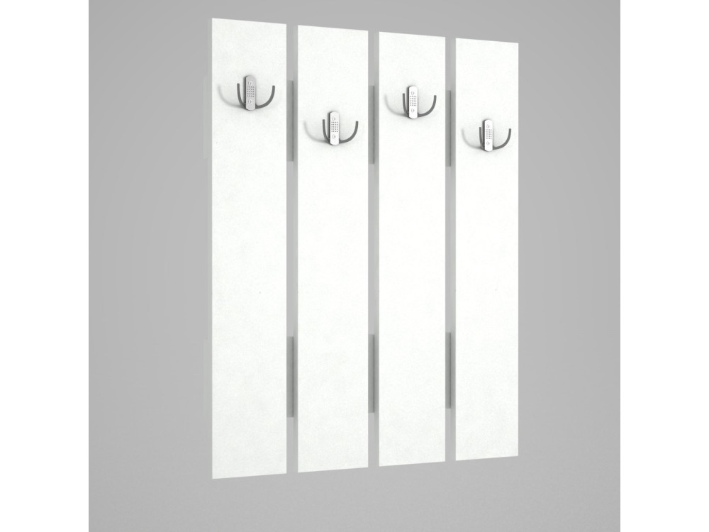 Houten wandkapstok "Anita" - 64 x 3 x 80 cm - Wit