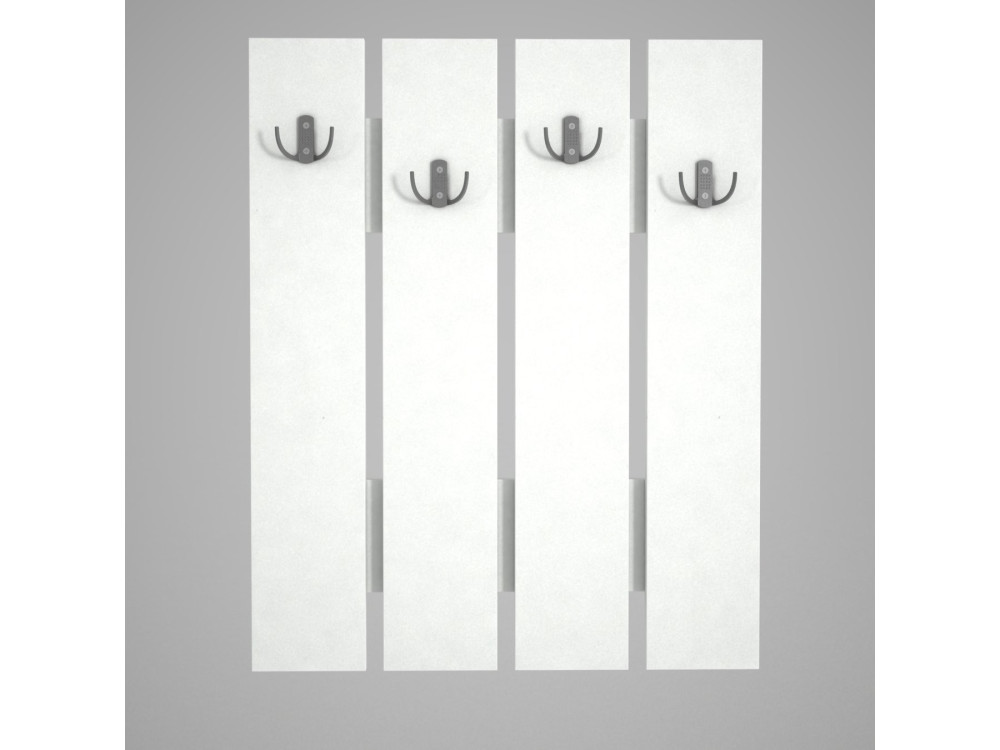 Houten wandkapstok "Anita" - 64 x 3 x 80 cm - Wit