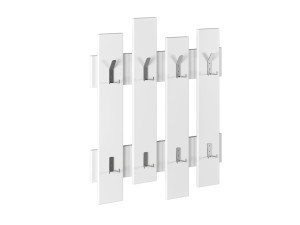 Houten wandkapstok "Wave" - 64 x 4 x 79 cm - Wit