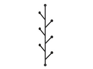 Ponpon" metalen wandkapstok - 22 x 5 x 94 cm - Zwart