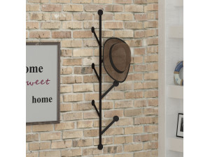 Ponpon" metalen wandkapstok - 22 x 5 x 94 cm - Zwart 2