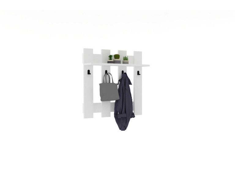 Houten wandkapstok "Carina" - 70 x 14 x 70 cm - Wit