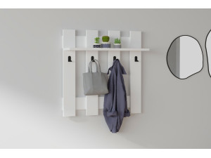 Houten wandkapstok "Carina" - 70 x 14 x 70 cm - Wit 2