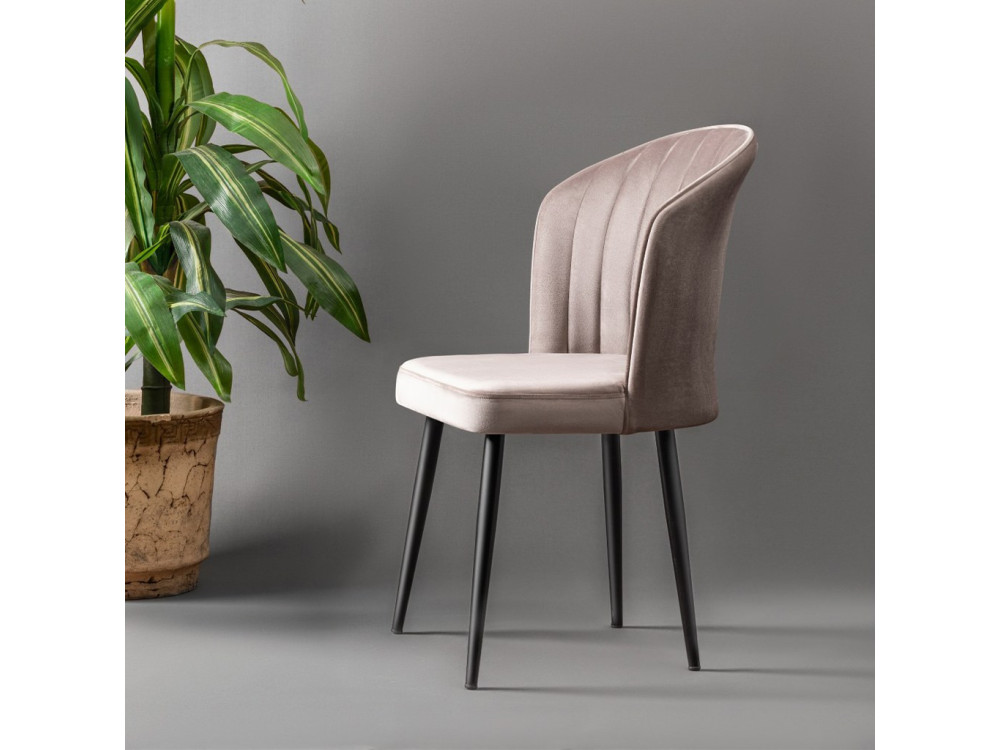 Rubi" houten stoelenset (2 stuks) - 52 x 42 x 85 cm - Cappuccino