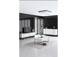 Luxe" houten loungemeubelset - 160 x 35 x 80 cm - Wit 2