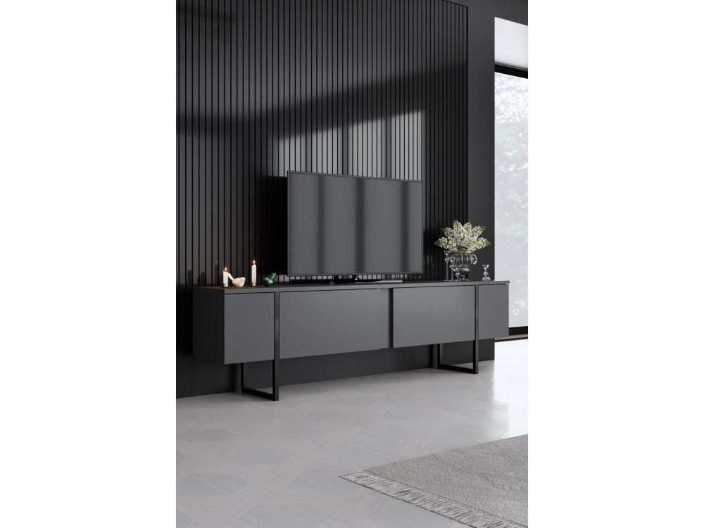 Luxe" houten loungemeubelset - 160 x 35 x 80 cm - Zwart