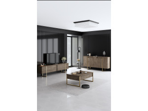 Luxe" houten loungemeubelset - 160 x 35 x 80 cm - Bruin 2