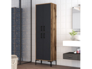 Multifunctioneel houten meubel "Berlin A" - 60 x 35 x 200 cm - Notelaar-Anthraciet 2