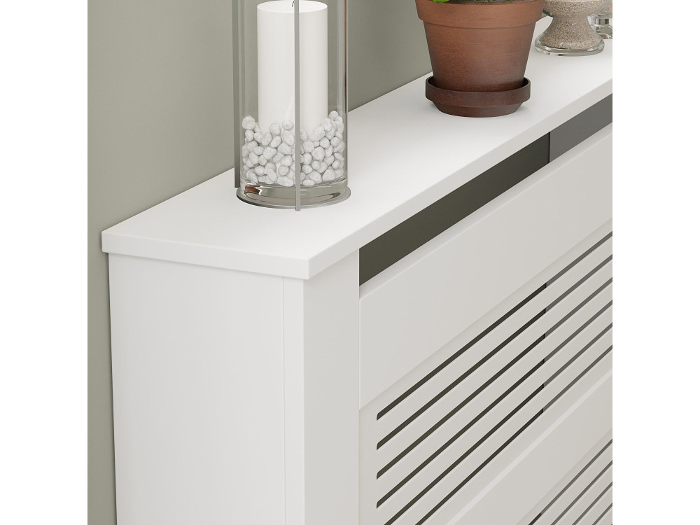 Houten radiatorkast "Termora" 112 x 19 x 82 cm - Wit
