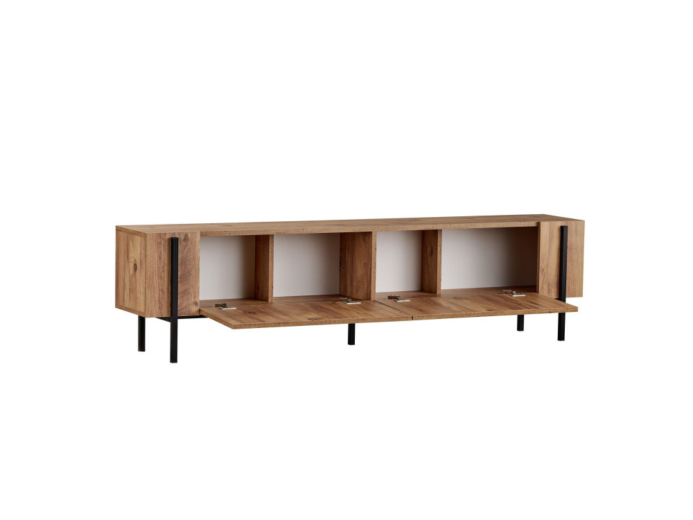 Houten TV-meubel Nexus - 180 x 30 x 45 cm - Atlantic Pine / Zwart