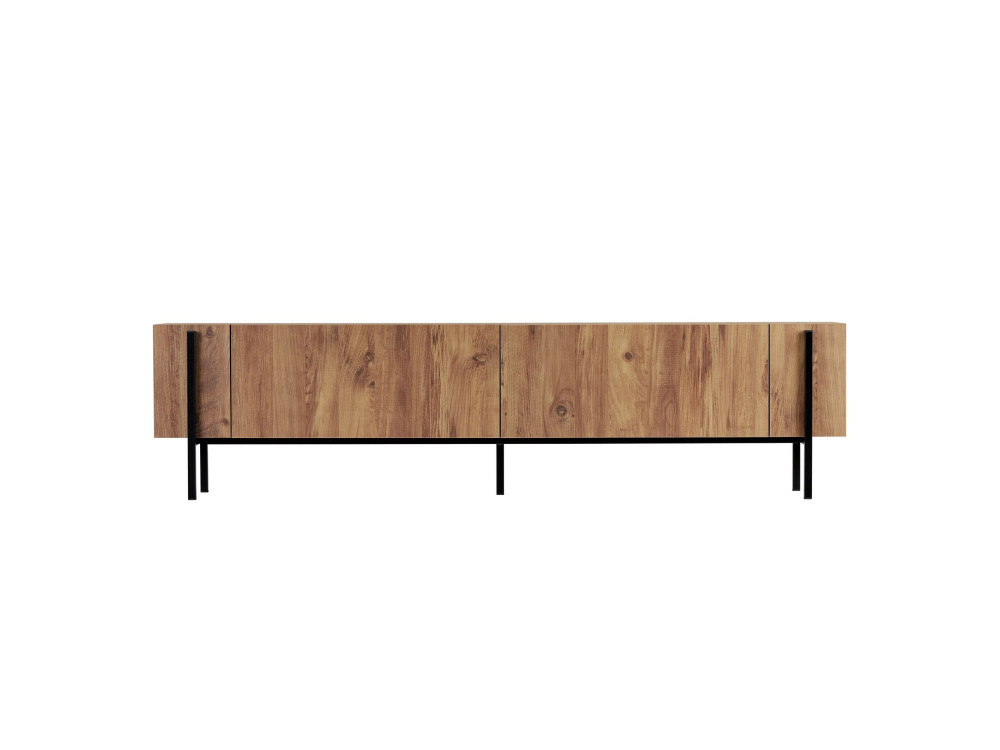 Houten TV-meubel Nexus - 180 x 30 x 45 cm - Atlantic Pine / Zwart