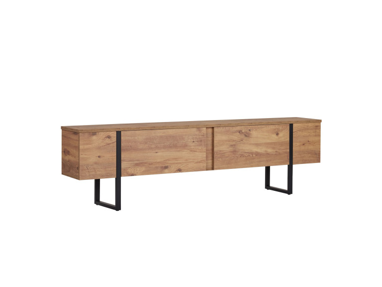 Houten TV-meubel "Onera" - 180 x 30 x 50 cm - Atlantic Pine / Zwart