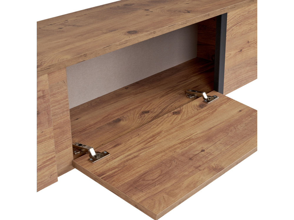 Houten TV-meubel "Onera" - 180 x 30 x 50 cm - Atlantic Pine / Zwart