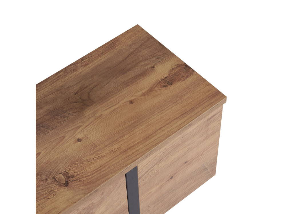 Houten TV-meubel "Onera" - 180 x 30 x 50 cm - Atlantic Pine / Zwart