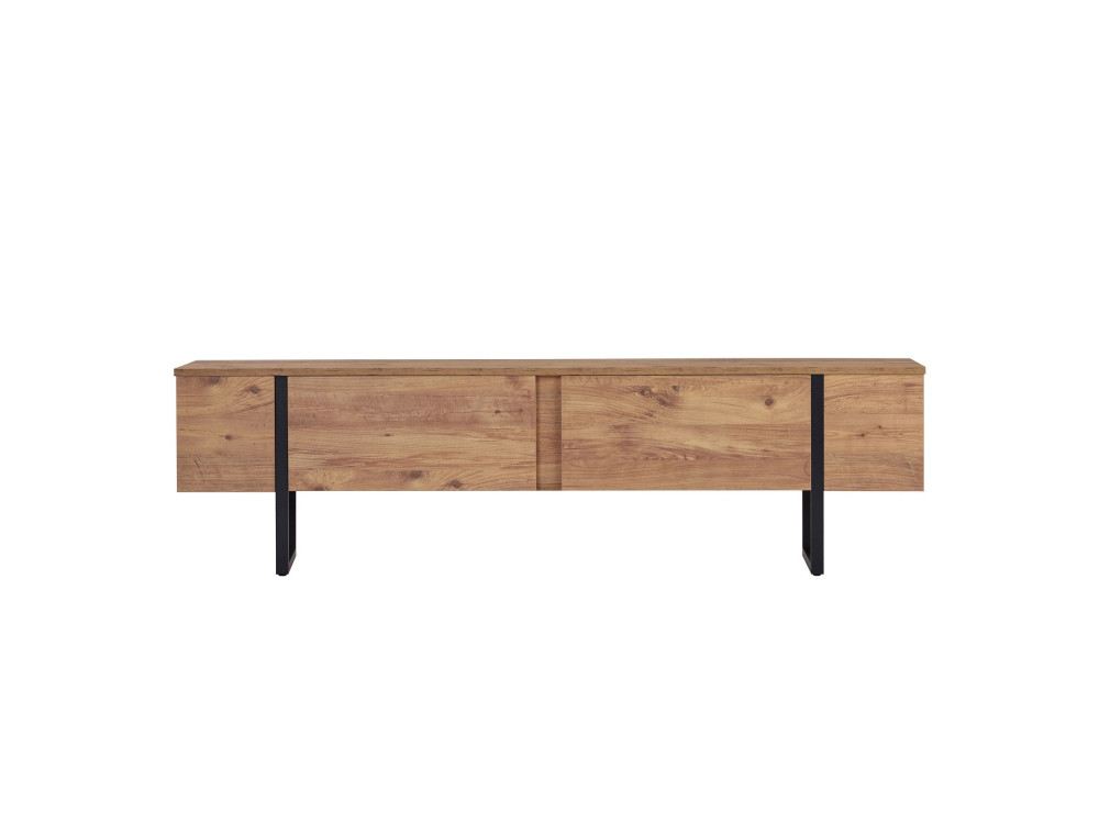 Houten TV-meubel "Onera" - 180 x 30 x 50 cm - Atlantic Pine / Zwart