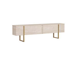 Onera" houten TV-meubel - 180 x 30 x 50 cm - Travertin / Goud