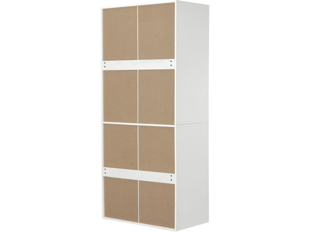 Kit dressing modulable avec penderie, 4 tiroirs et 5 étagères "Opéra" - 2 éléments - Blanc