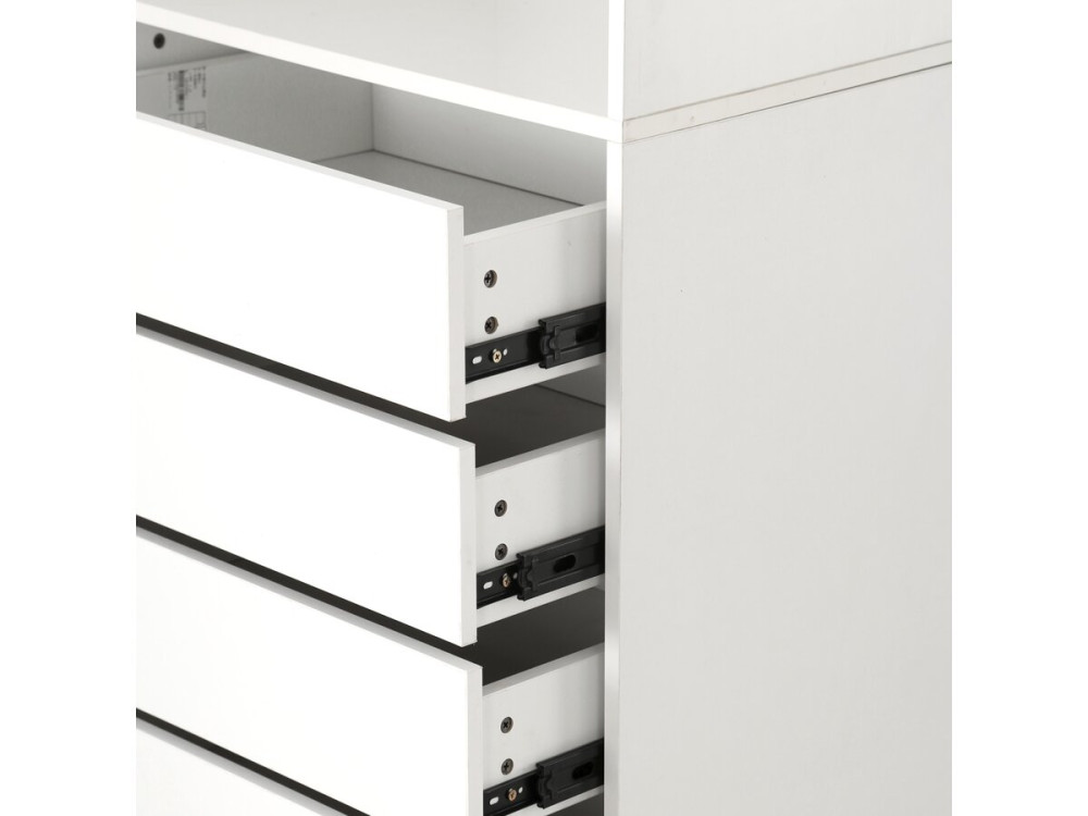 Kit dressing modulable avec 5 tiroirs et 7 étagères "Opéra" - 2 éléments - Blanc