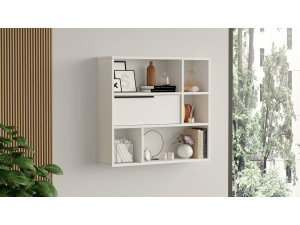 Houten wandplank "Calvin" - 90 x 22 x 81 cm - Wit 2