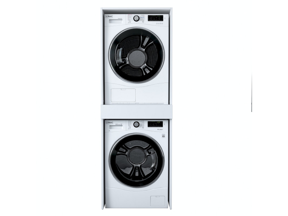 Houten wasmachinekast "Dorma" - 66 x 65 x 189 cm - Wit