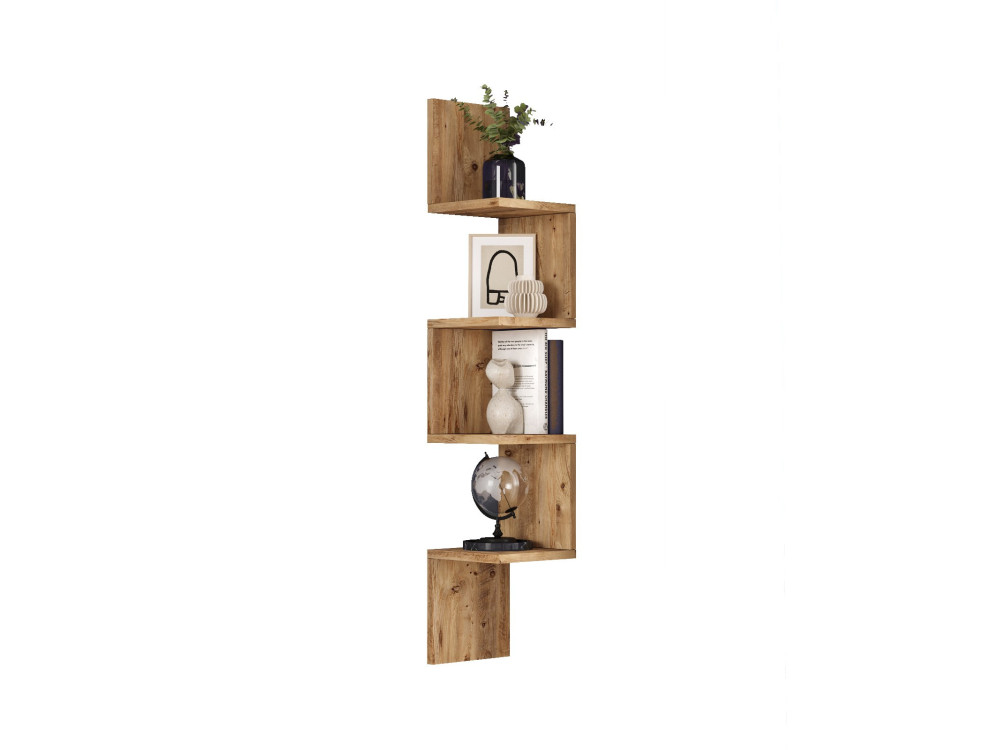Houten wandplank "Lula" - 22 x 22 x 117 cm - Bruin