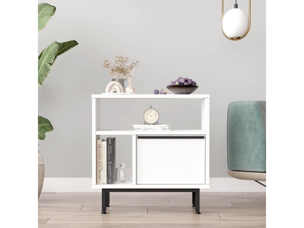 Calvin" houten bijzettafel - 60 x 25 x 60 cm - Wit