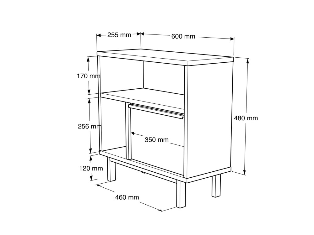 Calvin" houten bijzettafel - 60 x 25 x 60 cm - Wit