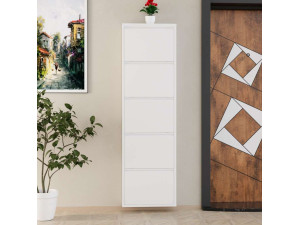 Metalen schoenenkast "Ayse" - 50 x 15 x 169 cm - Wit 2