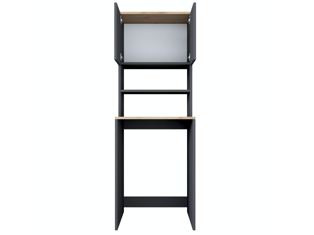 Houten wasmachinekast "Kado" - 65 x 60 x 183 cm - Antracietgrijs