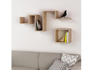 Houten wandplank "Follow" - 116 x 20 x 45 cm - Bruin 2